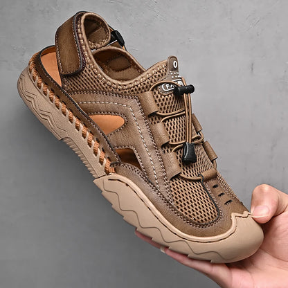 New Mens Sandals Summer Breathable Mesh Sandals Men Outdoor Casual Lightweight Beach Sandals Fashion Men Shoes Large Size 38-46 - Kimlud