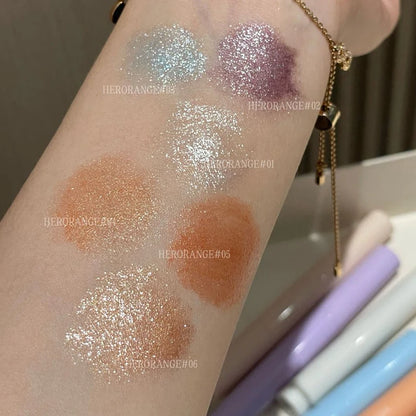 Punk Purple Glitter Eyeshadow Stick Pearlescent Highlight Shadow Stick Waterproof Lasting Shimmer Metallic Eyeshadow...