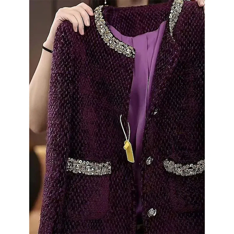 High-Quality Small Fragrance Coat Female 2025Heavy Industry New Short Jacket Women French Outwear Temperament Tweed Overwear Top