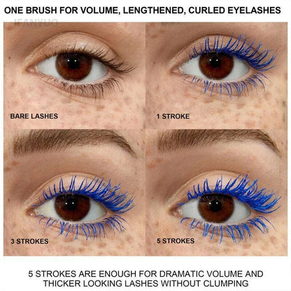 5D Colorful Silk Mascara Blue Red Black Cream Length Waterproof and Non-caking Colored Thickening Lengthening Curling Mascara