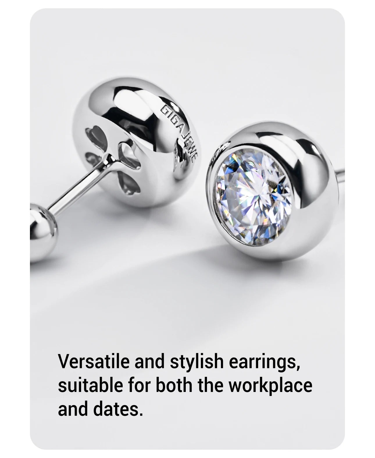 GIGAJEWE Bubble Earrings Moissanite White D Color VVS1 S925 Silver 18K Gold Plated Diamond Test Passed Jewelry Woman Wife Gift