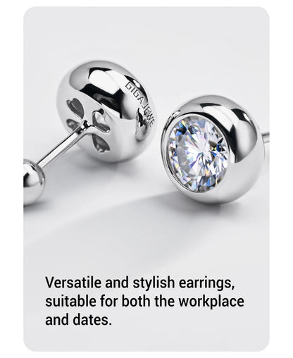 GIGAJEWE Bubble Earrings Moissanite White D Color VVS1 S925 Silver 18K Gold Plated Diamond Test Passed Jewelry Woman Wife Gift