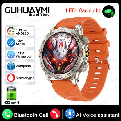 For Huawei Xiaomi Outdoor Sport GPS Smart Watch Men 1.43'' 466*466 HD AMOLED Screen IP68 Waterproof Bluetooth Call Smart Watches