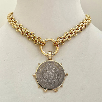 freshwater pearl chunky Stone Beads Turquoise queen Coin Pendant Choker Necklace For Women Girls Party Wedding Handmade Jewelry