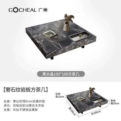 Aesthetic Simple Side Table Marble Minimalist Luxury Modern Coffee Tables Living Room Korean Couchtisch Postmodern Furniture - Kimlud