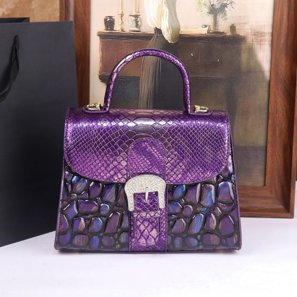 Stone-patterned handbag 2025 new style fashionable and elegant single-shoulder crossbody bag | Kimlud Premium Bag