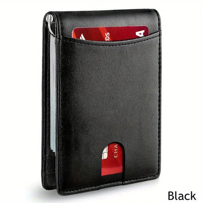 Metal Money Clip Wallet RFID Blocking Slim Card Holder Money Bag Credit Cardholder Carbon Fiber Bifold Smart Wallet for Men