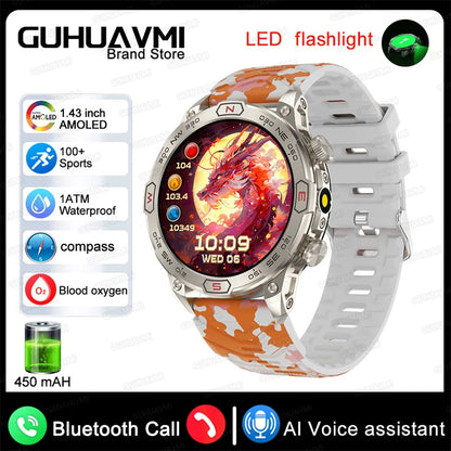 2025 New Outdoor Military GPS Smart Watch Men 466*466 HD AMOLED Full Touch Screen Bluetooth Call IP68 Waterproof Smartwatches