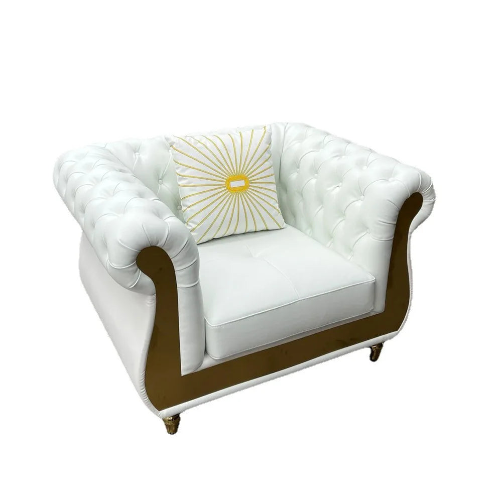 Nordic American simple small apartment leather sofa, post-modern high-end atmosphere living room furniture combination leather s