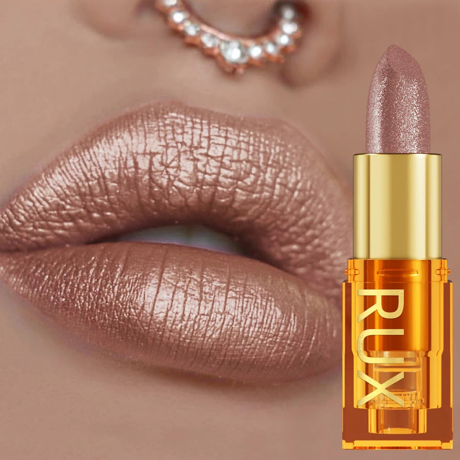 16 Colors 1PC Metallic Lipstick Long Lasting Glitter Pink Red Lip Glaze High Pigment Lip Tint Korean Makeup Shiny Lip Gloss