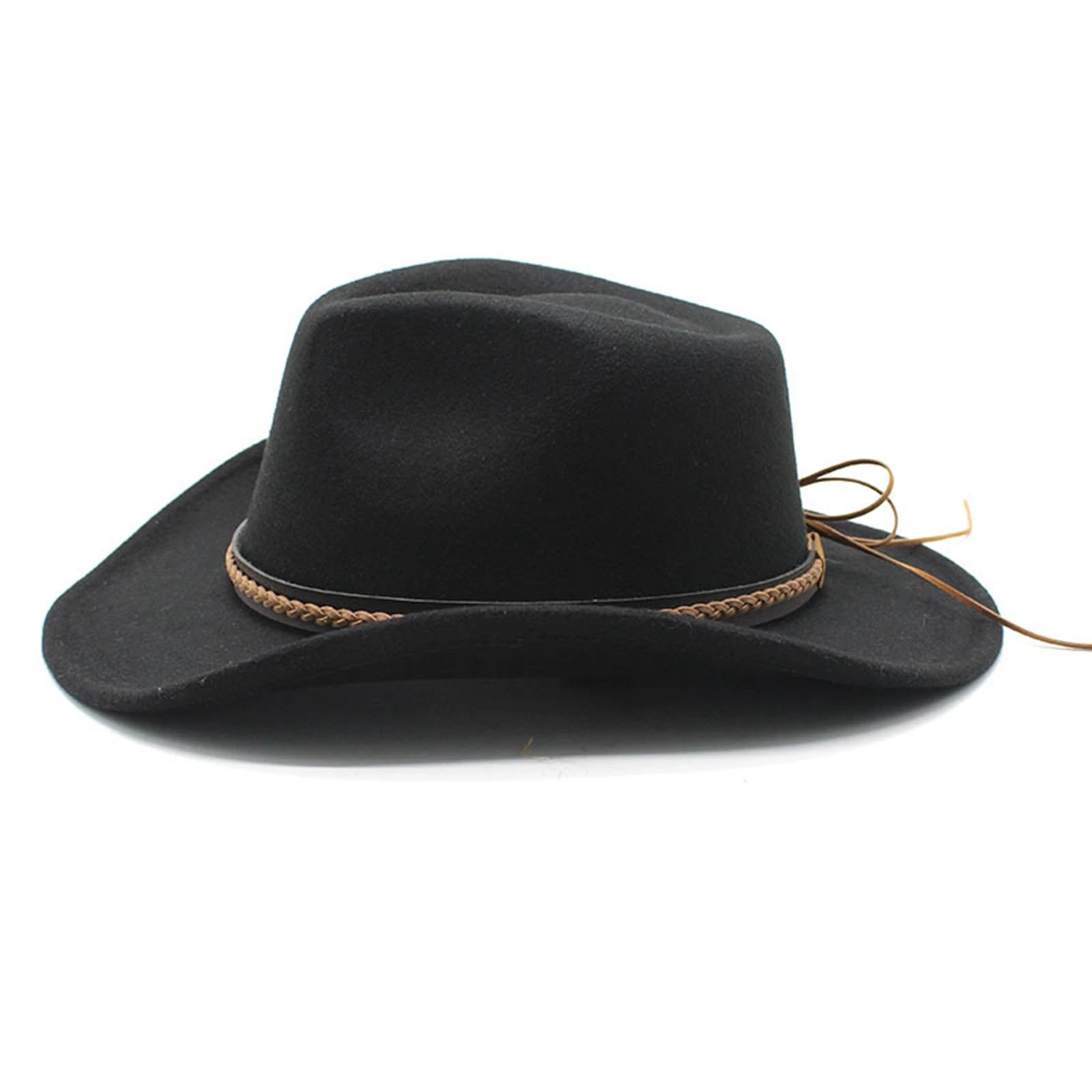 Classic Cowboy Hats for Women Men Retro Cowgirl Hats Wide Brim Felt Hats with Decorative Band | Kimlud Mid Range Rug