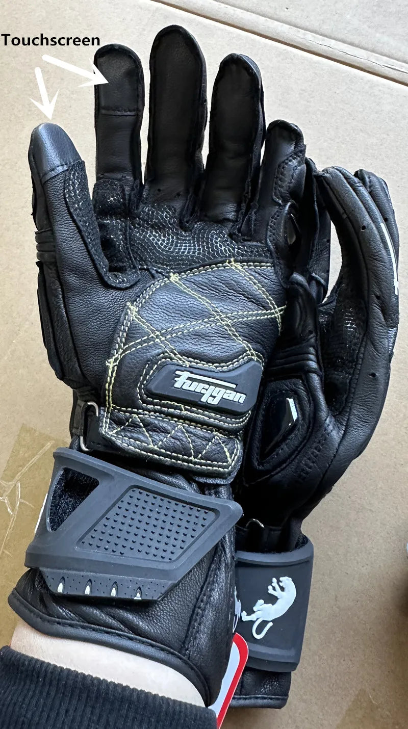 Motorcycle Gloves Afs6 Afs10 Afs18  Security Protection Windproof  Motocross Mittens Touch Screen Men's Leather Motorbike Glove