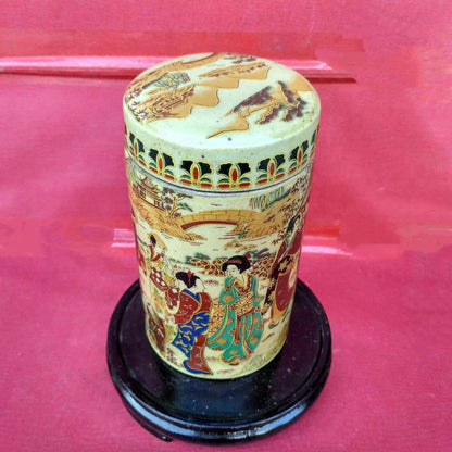 Chinese Creative Antique rose porcelain Tea Jar Tea Tube Home Collection Ornament Crafts