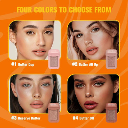 Butter Bronzer Dark Skin Natural Cheek Tint Waterproof Face Contouring Cosmetics Blush Powder Brighten Face Soft Female Makeup