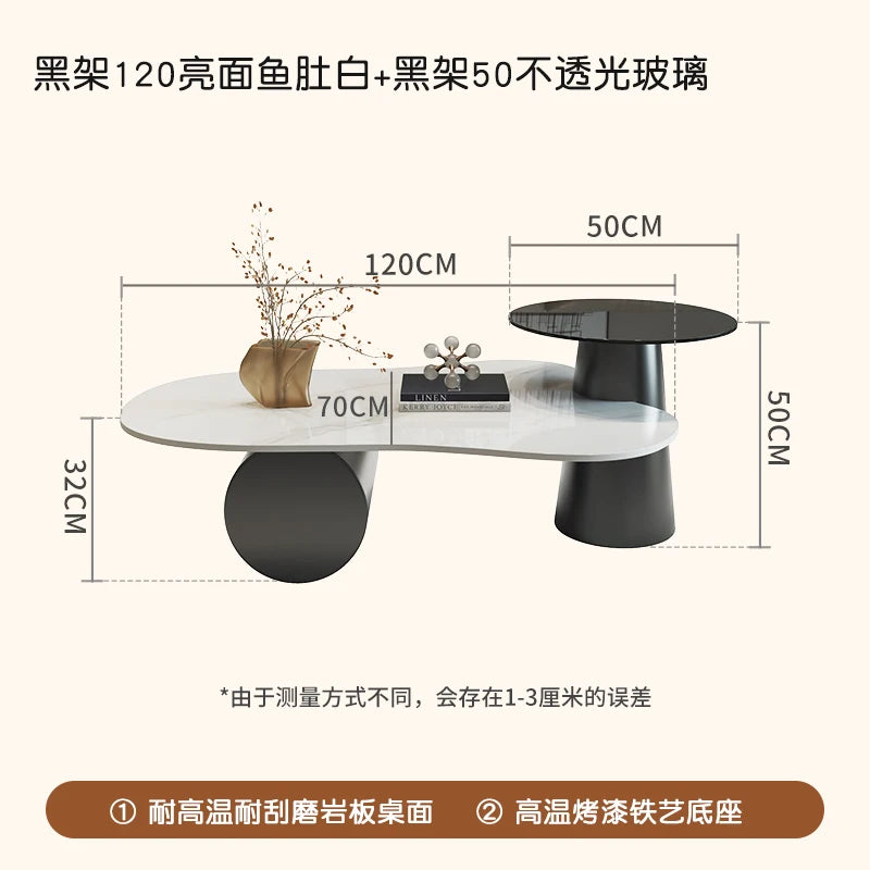 Creative Aesthetic Side Table Luxury Space Saving Coffee Tables Minimalist Modern Mesa De Centro De Sala Living Room Furniture - Kimlud