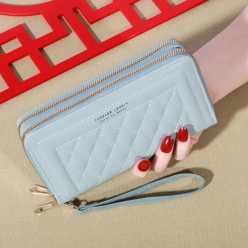 Long Women's Wallet Female Purses Tassel Coin Purse Card Holder Wallets Double Zipper Pu Leather Clutch Luxury Money Phone Bag