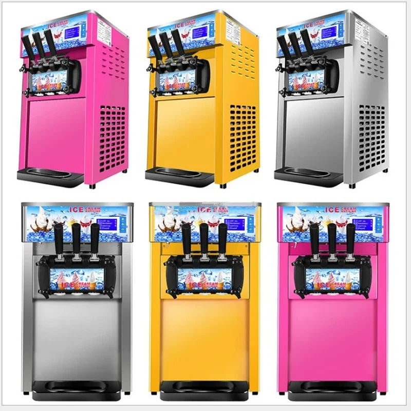ZM-168 Three Flavors Ice Cream Machine Commercial Soft Ice Cream Maker Small Three-color Ice Cream Machine | Kimlud...