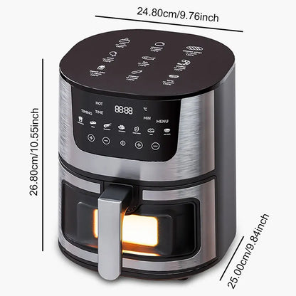 1250W Oil Free Air Fryer Oven LED Touch Panel Air Fryer Air Fryer Toaster Oven Combo with Presets Roast, Bake, Broil and...