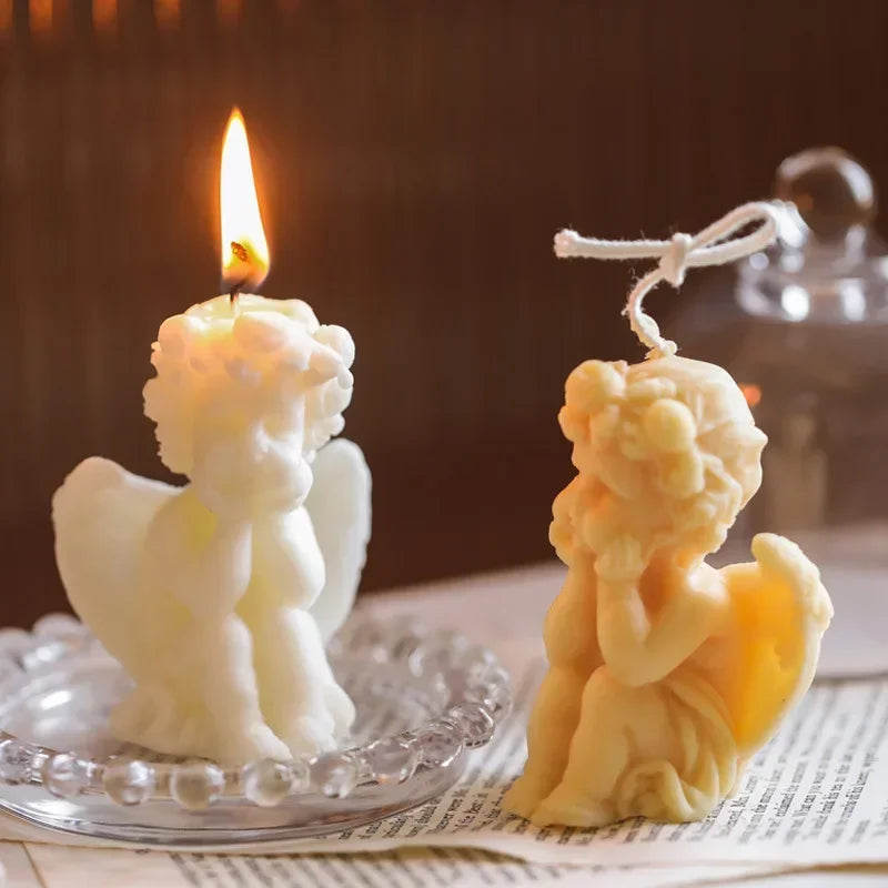 Cute Candles Cupid Angel Scented Candle Ins Small Art Decorative Aromatic Candles Home Fragrant Decoration Candle Posing Props