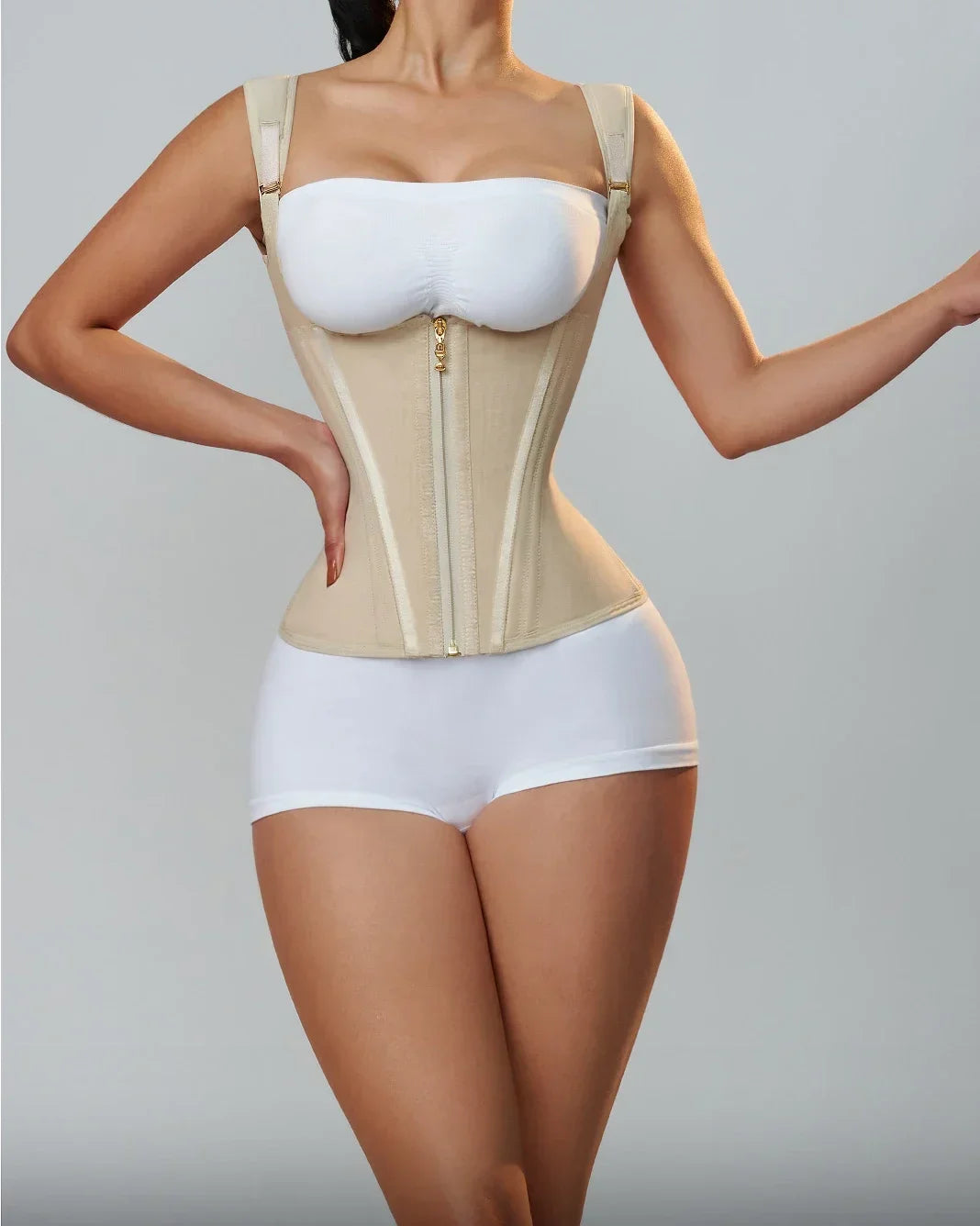 Fajas Colombianas Body Shaper Shapewear Women Vest Tops Double Compression Waist Trainer Corset Adjustable Zipper and Hook-eyes - Kimlud