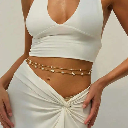 Ingemark 2Pcs/Set Summer Beach Sexy Bikini Waist Chain Women Trendy Boho Rice Beads Body Chain Jeans Dress Jewelry...