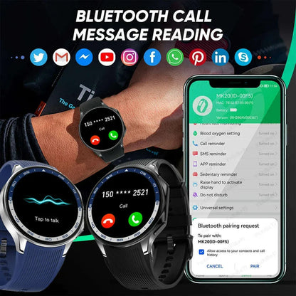 2025 New For Man DT Watch X Smart Watch Men 32GB Memory AMOLED HD Screen Bluetooth Call NFC Heart rate waterproof SmartWatch