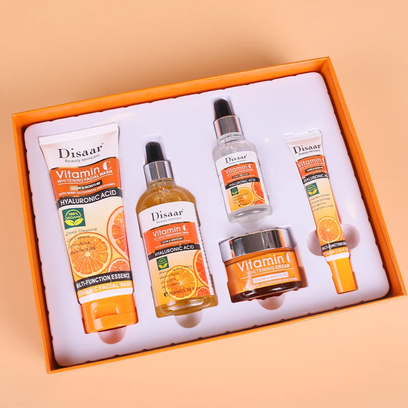 DissarVC Skincare 5-Piece Set Brightens Skin Tone Whitens Refreshes Balances Water Oil Lightens Spots Facial products...