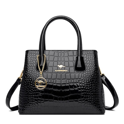 2024 Luxury Designer Handbag Brand Ladies Crocodile Patterned Patent Leather Tote Bag Crossbody Shoulder Bags For Women...