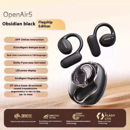 Paxa Openair5 AI AI Intelligent Bluetooth Earphones Translation 128 Languages Minutes Meeting  Hanging Ear Type Headsets Custom