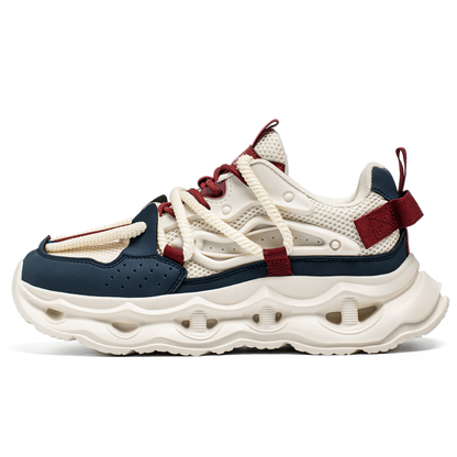 Men's sports shoes four seasons new thick-sole non-slip outdoor casual running shoes student light breathable soft-sole sneakers - Kimlud