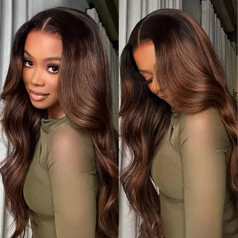Body Wave HD Lace Front Human Hair Wigs 13x4 13x6 Chocolate Brown 200 Density HD Lace Frontal Wig Pre Plucked Wigs long...