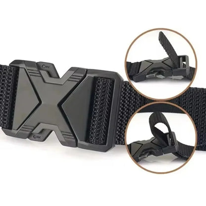 The New Men's 125cm Buckle Belt Nylon Braided Lightweight Breathable Daily Commuter Men's Belt