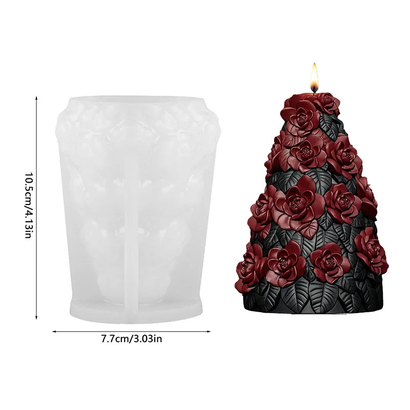 3D Christmas Tree Candle Silicone Mold DIY Christmas Party Decoration Aromatherapy Plaster Making Moulds Home Ornament Gifts