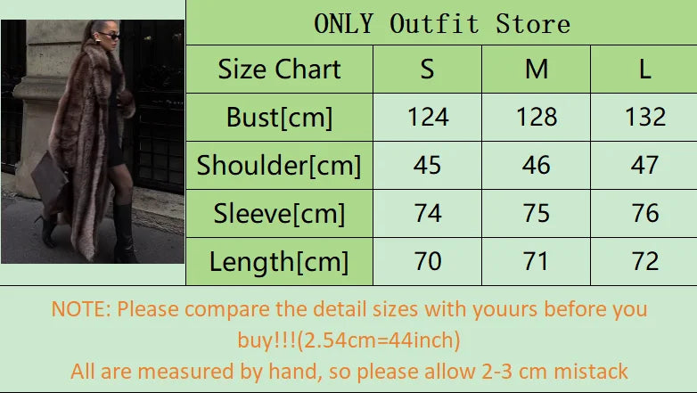 Women Luxury Brown Faux Fur Overcoat Casual Lapel Long Sleeve Fluffy Coat Winter Female Chic Thicken Warm High Street Outwear