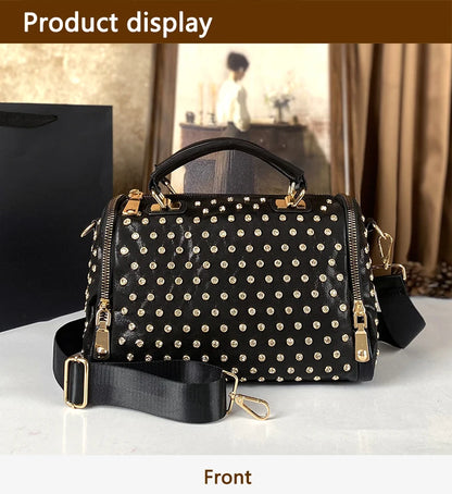 Women's High-End Fashion Trend Diamond Studded Punk Style Crossbody Handbag Large Capacity for Commuting | Kimlud Premium Bag