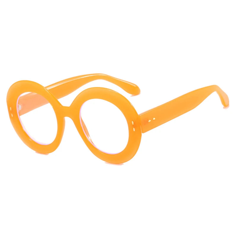 Retro Brand Design Round Thick Edge Leopard Large Femal Frame Photochromic Anti Blue Light Women Reading Glasses Degree 0~+600 - Kimlud