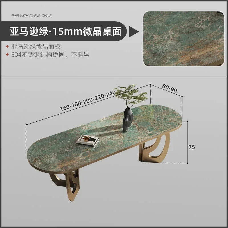 luxury Kitcjen Dining Table Set 6 People Desk legs metal Marble Dining Table Coffee Multifunctional mesa comedor home...