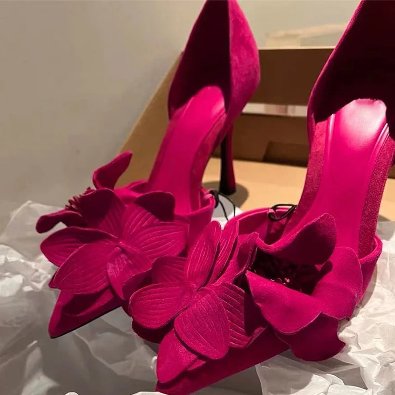 Women Flower High Heels Shoes Sexy Sandals Summer 2025 Designer New Party Dress Pumps Wedding Stilettos Walking Zapatos...