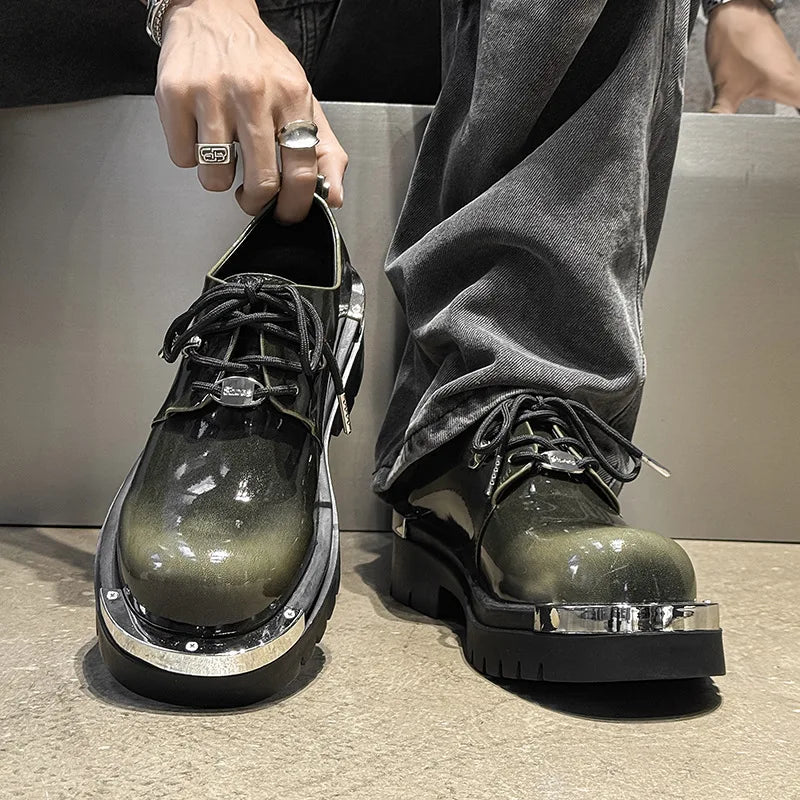 High Quality Mens Shoes British Style Retro Derby Shoes for Men High-end Platform Casual Mens Shoes Luxury Designer Leather Shoe