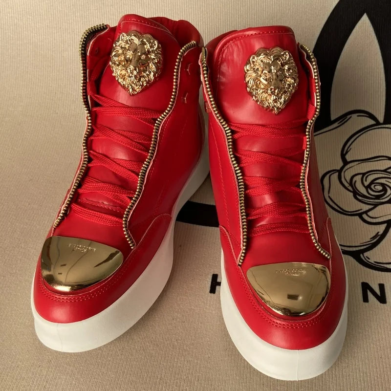original shoes brand high top casual shoes for man zip decoration casual sneakers mens ankle boots sports hip-hop running shoes - Kimlud