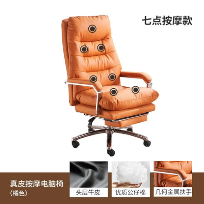 Modern Ergonomic Chair Comfy Nordic Designer Executive Footrest Backrest Wheels Chair Lazy Ergonomic Cadeira Gamer Furniture - Kimlud