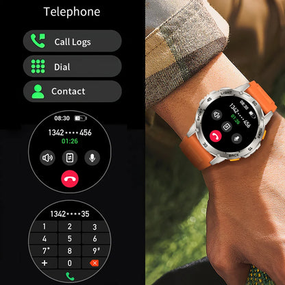 Outdoor Sport Smart Watch Men Compass 400mAh Battery Flashlight Health Monitoring Waterproof Bluetooth Call Smartwatch 2025 New