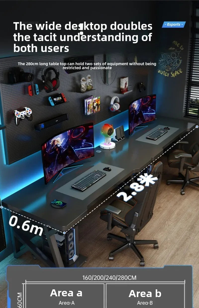 Modern Double Computer Desks Home Desktop E-sports Gaming Table Bedroom Simple Desk Student Study Tables Office Furniture EE Z - Kimlud