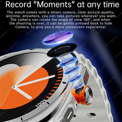 U8 Ultra IOS Android 9.0 Smart Watch Men 4G 5G SIM Card WiFi NFC GPS Compass 32GB Smartwatch Rotating Camera Sport Watch 7 Ultra