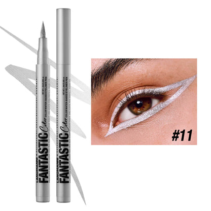 Matte Dark Purple Red Eye Liner Makeup White Liquid Eyeliner Quick-Drying Waterproof Eyeliner Pencil Long-Lasting 12...