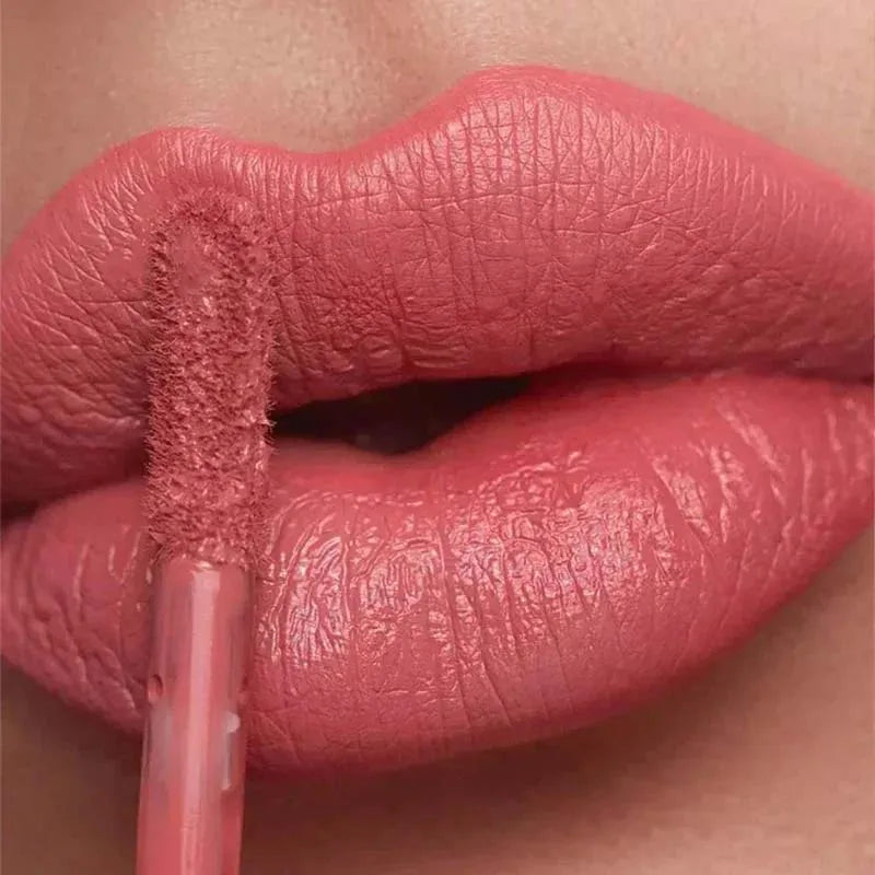 12 Colors Liquid Lipstick Nude Matte Sexy Waterproof Long Lasting Lip Gloss Moisturizing Velvet Non-stick Cup Lip Glaze Makeup