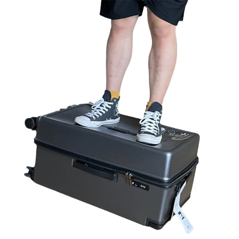 Fashion Wide Handle Large Capacity 32inch Rolling Luggage Trunk Women Hardside Travel Suitcase With Brake Wheels