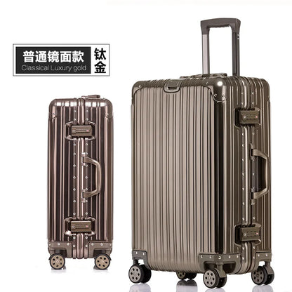 Aluminum Suitcase Metal Luggage 20/22/28/30 Inch Carry-on Travel Bags Trip Cabin Password Trolley Case Travel Wheeled Suitcases