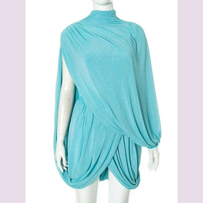 Leosoxs Elegant Women 2 Piece Set Strapless Shawl Vest Crop Tops + Irregular Pleats Skirts Sexy Matching Club Party Trend Suit