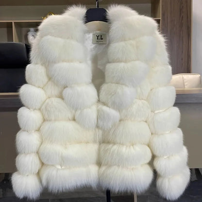 Winter High-End Young Women's Fox Fur Coat Colorful Sable Genuine Finland Imported Jacket 2025 Style for Fashionable Ladies